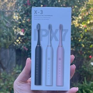 X-3 Sonic Electric Toothbrush Set - Black, White, Pink